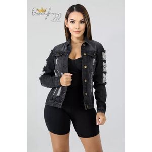 Raw denim distressed jeans jacket-vest-