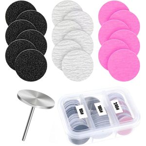 Guardian Beauty SchuurPapier Schijfjes Set - 80/180/240 Grit - 60 stuks - met 25mm Metalen Nagelboor