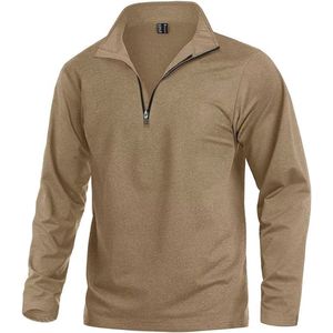 Heren 1/4 Rits Sporttop Lange Mouwen Gym Running Shirt Buitensport Wandelen Vissen