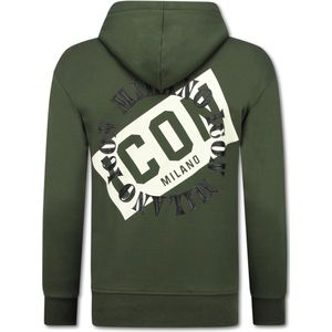 ICON Hoodie Heren met Rits - Vest Heren met Capuchon - Sportvest - 5623 - Groen