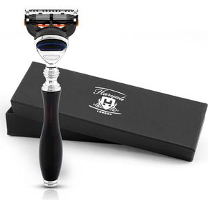 Haryali London Fusion 5 Scheermes voor Mannen - Getint 5-kantig Scheermes voor Dames & Scheermes voor Heren - Lichaam & Gezicht Scheermes - Herbruikbaar - Rood & Zwart