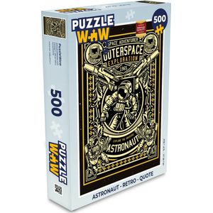 Puzzel Astronaut - Retro - Quote - Legpuzzel - Puzzel 500 stukjes