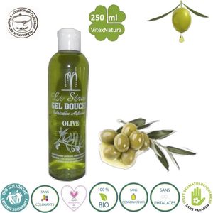 Ambachtelijke Pure Olijf douche en bad gel 250ml | Extra voeding voor huid en haar | Le Serail