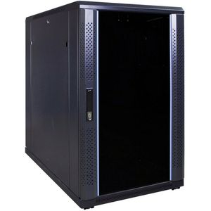 DSIT 18U serverkast met glazen deur 600x1000x1000mm (BxDxH) - serverbehuizing - serverrack - 19 inch