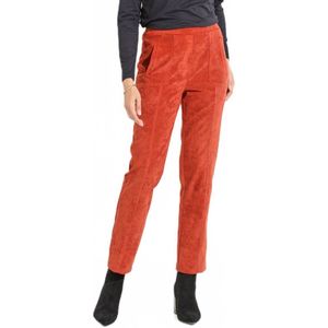 Rechte broek met elastische tailleband in milleraies fluweel