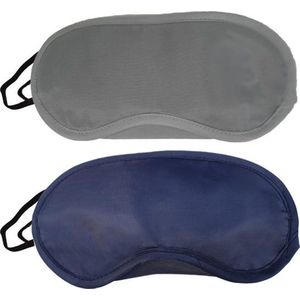 Slaapmaskers Donker Blauw & Grijs - 2 Stuks - Thuis - Slaapmasker - Onderweg - Vliegtuig - Festival - Slaapcomfort - oDaani