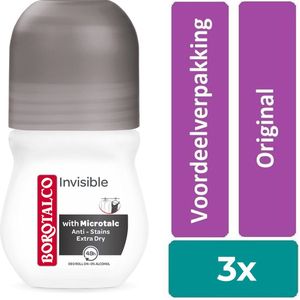 Borotalco Invisible roll-on- 3 stuks - voordeelverpakking