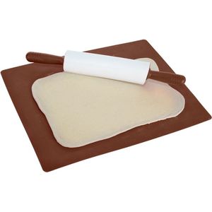 Deegmat en Deegroller Silicone 60x50 cm 2 delig - Bakmat - Ovenmat - Koken - Bakken - Bakplaat