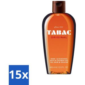 Tabac Original Bad- en Douchegel 400 ml - Bulkverpakking - 15 stuks