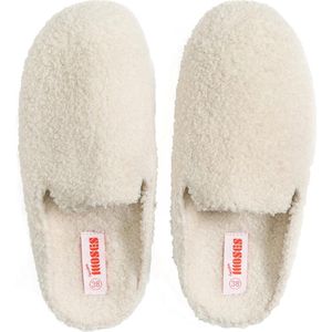 Freedom Moses - Kush - Pantoffel - Wit - Fleece van Gerecycled Polyester, Rubberen Zool