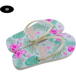 Bovista Slippers Dames - Teenslippers - Flip Flops - Comfortabel - Zomer - Beige 37