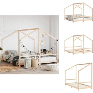 vidaXL Kinderbedframe - Kinderbedframes - Kinderbed - Peuterbed - Kinderbedframe 2x(90x190) cm massief grenenhout