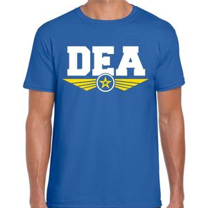 DEA agent verkleed t-shirt blauw voor heren - politie drugs bestrijding / geheime dienst - verkleedkleding / tekst shirt M