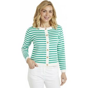 Kort vest met gestreepte ronde hals en knoopsluiting