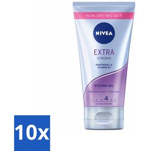 10 x NIVEA - Stylingsgel - Extra Sterk - Betrouwbare Fixatie - 150 ml - Styling Gel - Haar Fixatie - Voedend Haar - Haar Bescherming - Extra Sterke Fixatie