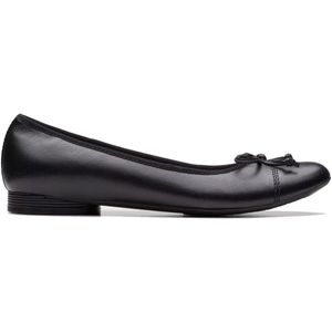 Clarks - Ballerina's - Zwart - Leer - Klassieke Ronde Neus