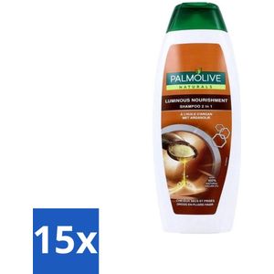 Palmolive Naturals - 2in1 Shampoo - Luminous Nourishment - Voedend & Glanzend - 350 ml - Bulkverpakking - 15 stuks