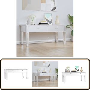 vidaXL Salontafel - Bewerkt Hout en Glas - 106x45x45 cm Salontafel - Spiegelglas - Houten Salontafel - Design Salontafel - Moderne Salontafel