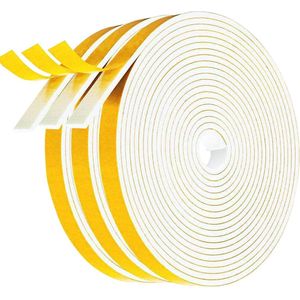 Zelfklevende Deur- en Raamafdichting - 6 mm x 3 mm – Geluidsisolatie en Tochtbestrijding – 5 meter per Rol