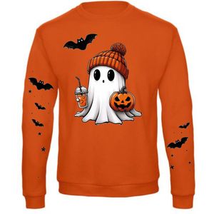 Unisex Halloween sweater- Spookje met vleermuis- maat XXL