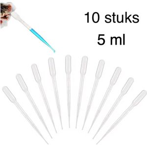 10 stuks premium pipet voor vloeistoffen - 5 ml - doseerpipet - plastic pipet - pasteur pipet - whisky pipet