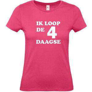 Dames T-shirt Ik loop de 4 daagse |Wandelvierdaagse | vierdaagse Nijmegen | Roze woensdag | Roze | maat XXL