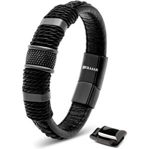 SERASAR Magnetische Armbanden voor Mannen [Ring] - Zwart 23cm - Cadeau-Idee Vriend