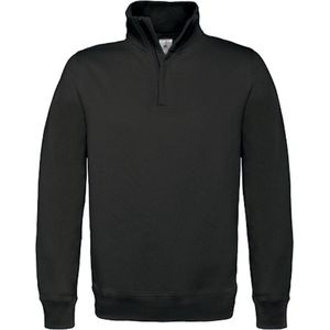 Sweatshirt 1/4 zip rits 'ID.004' B&C collectie Zwart maat XXL