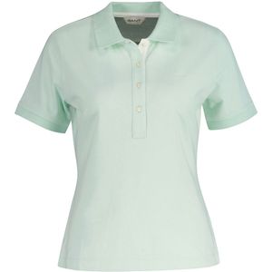 Gant Contrast Collar Korte Mouw Poloshirt Groen S Vrouw