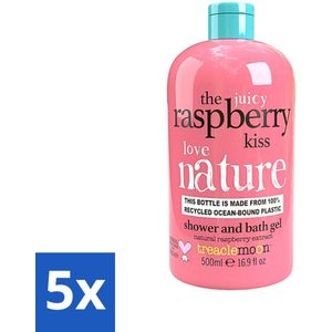 Treaclemoon - Bad- en Douchgel - The Raspberry Kiss - Zoete Frambozengeur - 500ml - Bulkverpakking - 5 stuks