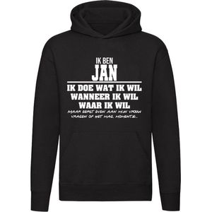 Jan | verjaardagkado | verjaardag kado | cadeau | grappig | jarig | Unisex | Trui | Sweater | Hoodie | Capuchon | Zwart