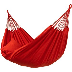 Hangmat Tweepersoons 'Organic' Red (Rood) | Bijpasende opbergtas | 180 KG | Handgemaakt in Brazilië | 1% For The Planet | Tropilex