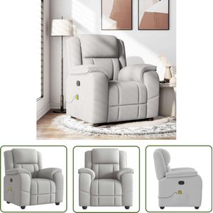 vidaXL Ergonomische Stoel - Massagestoel - Massagestoel verstelbaar stof wolk grijs - Relaxstoel - Comfortstoel - Elektrische Massage