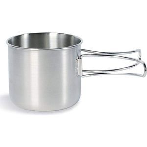 Roestvrijstalen beker met handvat - 500 ml - met klapgrepen - ideaal voor outdoor