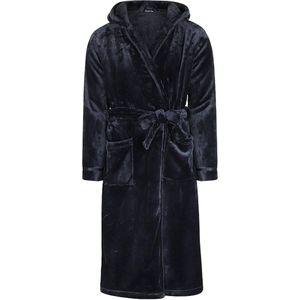 Charlie Choe - Fleece Badjas - Donkerblauw - Met Capuchon