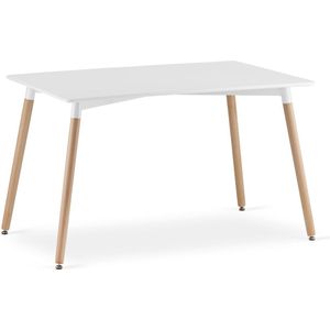 Eetkamertafel - matwit - 120 x 80 cm - duurzaam hout