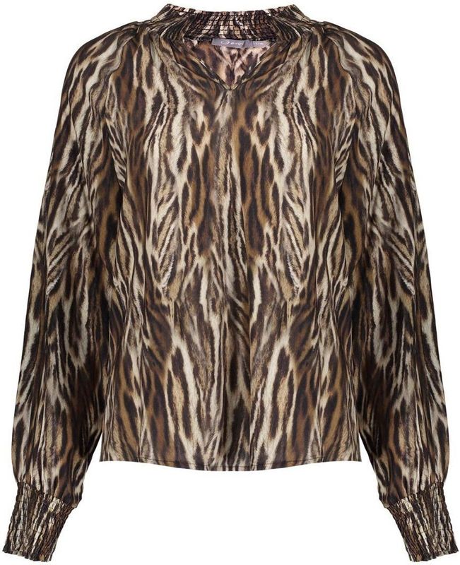 Geisha - Top 53646-20 - Dames Top - Met V-hals en Lange Mouwen