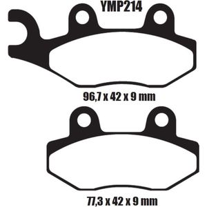 Motor remblokken achterzijde Triumph Scrambler 865cc 2006 - 2015  YMP214 remblok rem achter