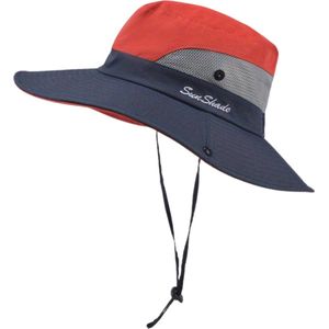 Nivard Zonnehoed - Reishoed - UV Beschermende Hoed - Bucket Hat - Festival - Pet - Hoedje Voor Dames & Heren - Hoofdbescherming - Donkerrood