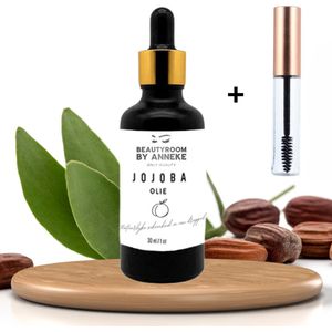 Jojoba olie uit India - 100% puur, koudgeperst Met wimperborstel - jojoba olie haar
