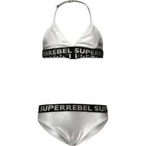SuperRebel - Isla-triangle-bikini - silver foil - Maat 140