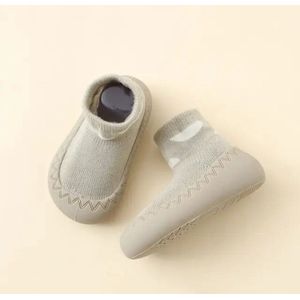 Anti-slip babyschoentjes - Soksloffen - Eerste loopschoentjes van Baby-Slofje - Grijs maat 25