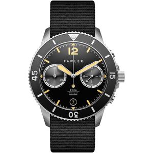 Fawler Ryka Zwart & Geel Military Duik Horloge voor Mannen