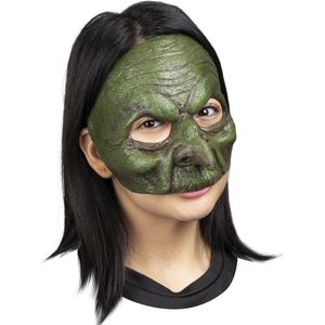 Partychimp Old Witch Half Halloween Masker voor bij Halloween Kostuum Volwassenen Halloween Carnaval Accessoires - Latex - Onesize