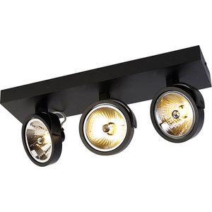 QAZQA go - Moderne Plafondspot | Spotje | Opbouwspot - 3 lichts - L 45.4 cm - Zwart - Woonkamer | Slaapkamer | Keuken