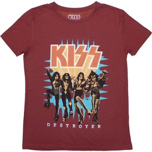 Kiss - Destroyer 3D Logo Dames T-shirt - S - Rood
