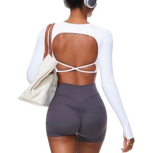 Sporttop Dames - Rugvrij, Lange Mouwen, Ideaal voor Gym, Yoga en Fitness