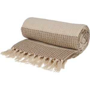 JENS Living - Plaid Noa - Gerecycled Katoen - 130 x 180 cm - Beige