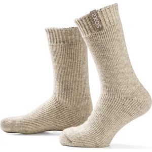 SOXS® | SOX3539 | Wollen sokken | Beige | Kuithoogte | Maat 42-46 | Safari label