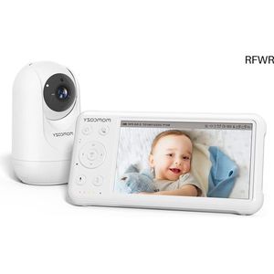 RFWR® Babyfoon met camera en 5 inch HD-display - 1080p, draadloos met batterij en nachtzicht